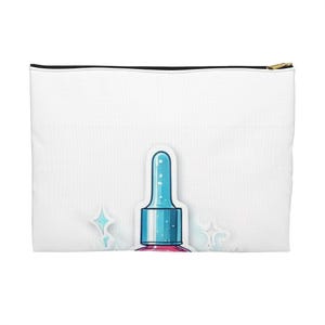 Hyaluronic Acid Makeup Bag, Funny Skincare Girlie Cosmetic Bag, Skincare Lover Gift for Her, Esthetician Gift, Aesthetic Travel Makeup Pouch image 1