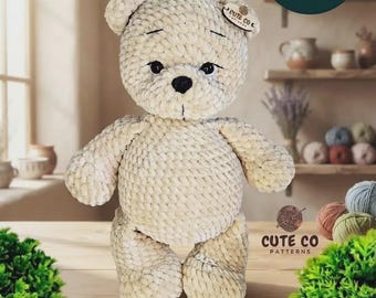 Teddy Bear Crochet Pattern: Amigurumi Plush Toy (PDF Pattern English)