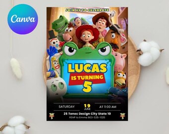 Toy Story 5 Birthday Invitation, Editable Toy Story Birthday Invite Digital Toy Story Invitation Digital Download Toy Story Theme Invite