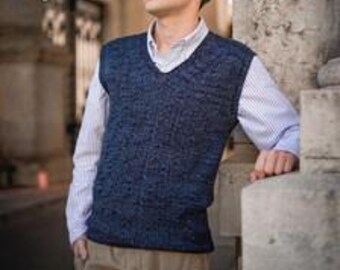 Men's Crochet Sweater Vest Pattern, Sweater Vest for Men, Crochet Vest Pattern, Instant Download PDF