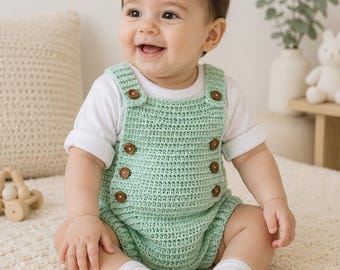 Crochet Baby Romper Pattern PDF, Baby Outfit Crochet Pattern, Easy Infant Romper Pattern, Baby Crochet Overalls Pattern PDF