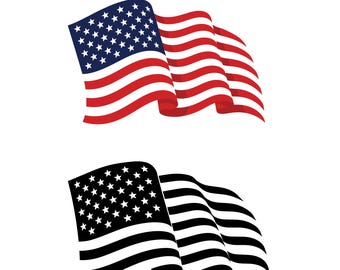 Wavy American Flag SVG | USA Flag Vector Clipart | Patriotic Digital Download | Png Eps Pdf Dxf Cut File