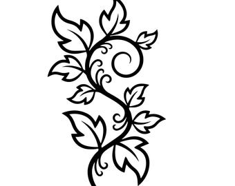 2 Vinhas Espirais em SVG e PNG: Contorno Marcante para Decoração com Cricut