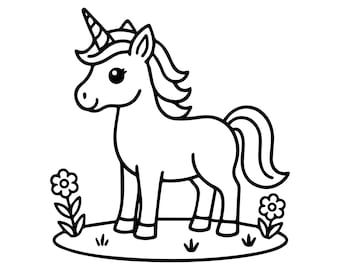 Unicórnio SVG PNG: Arte com linhas marcantes para artesanato