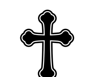 Christian Cross SVG PNG, Religious Faith Cross Design, Classic Cross Outline, God Inspired Cut File,  Cricut SVG, Instant Download