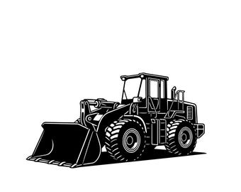 Wheel Loader SVG, Front End Loader PNG, Construction Vehicle Cut File, Heavy Equipment Design for Cricut, Silhouette, Instant Download