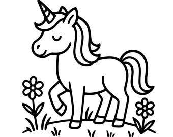 Unicornio Svg Png: Arte lineal llamativo para manualidades