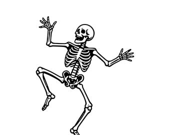 Dancing Skeleton SVG, Skeleton Dance PNG, Funny Halloween Skeleton Cut File, Spooky SVG, Cricut, Silhouette, Instant Download