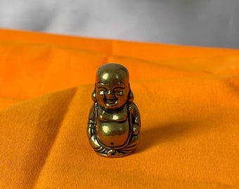 Ręcznie wykonana, miedziana figurka Buddy Maitrei w stylu retro, do medytacji i zen, ozdoba Buddy Strażnika Energii Duchowej, prezent do domu.