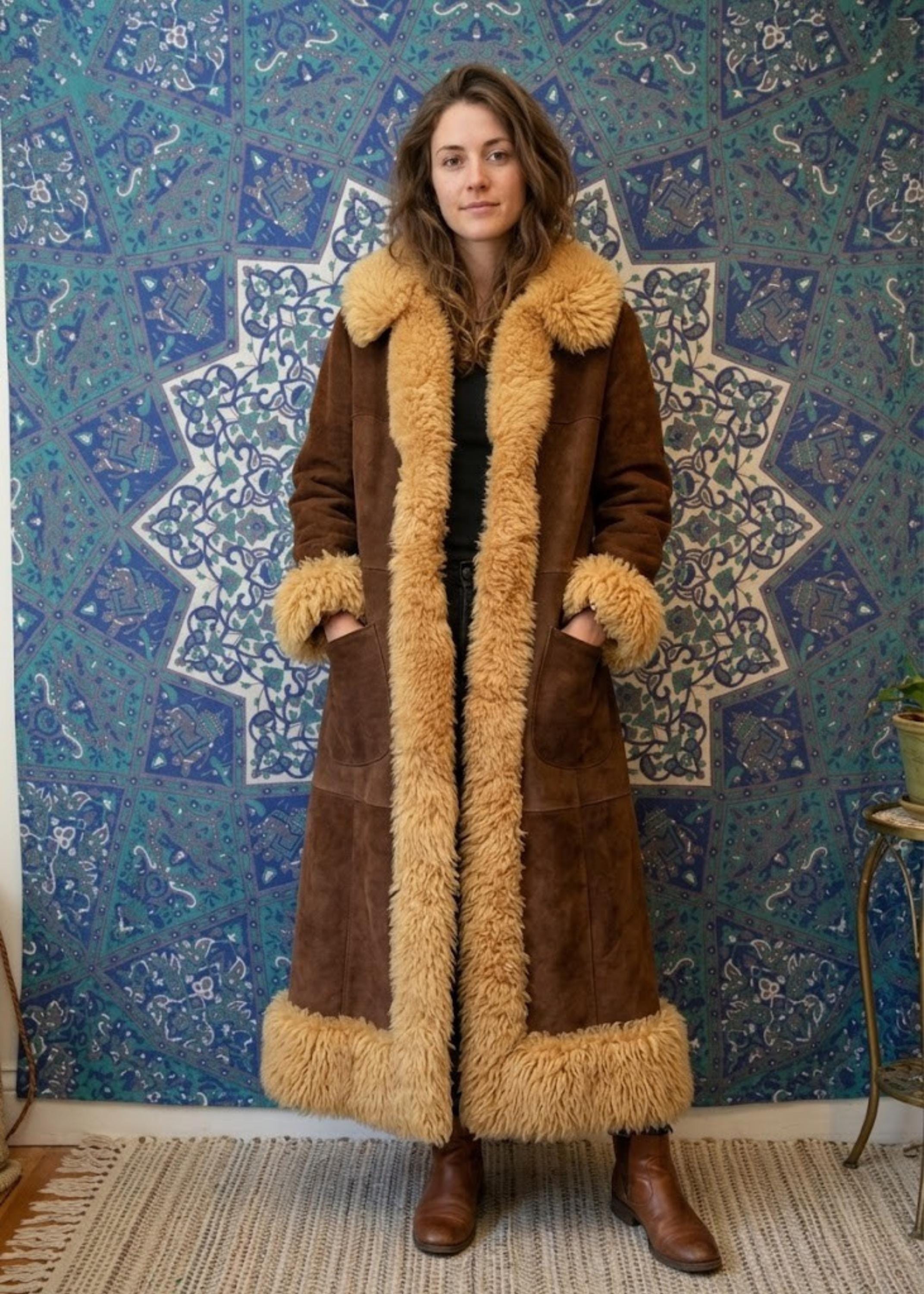Suede and Fur Coat - Etsy