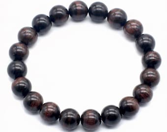 Vermillion Obsidian Bracelet Rare Red Obsidian Japanese Natural Stone Bracelet Hokkaido Obsidian 8mm 10mm 12mm Made in Japan