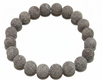 Kyonan Stone Bracelet Gray 8mm 10mm 12mm | Japanese Natural Stone from Chiba | Boshu Layer Stone | womens bracelet | Made in Japan