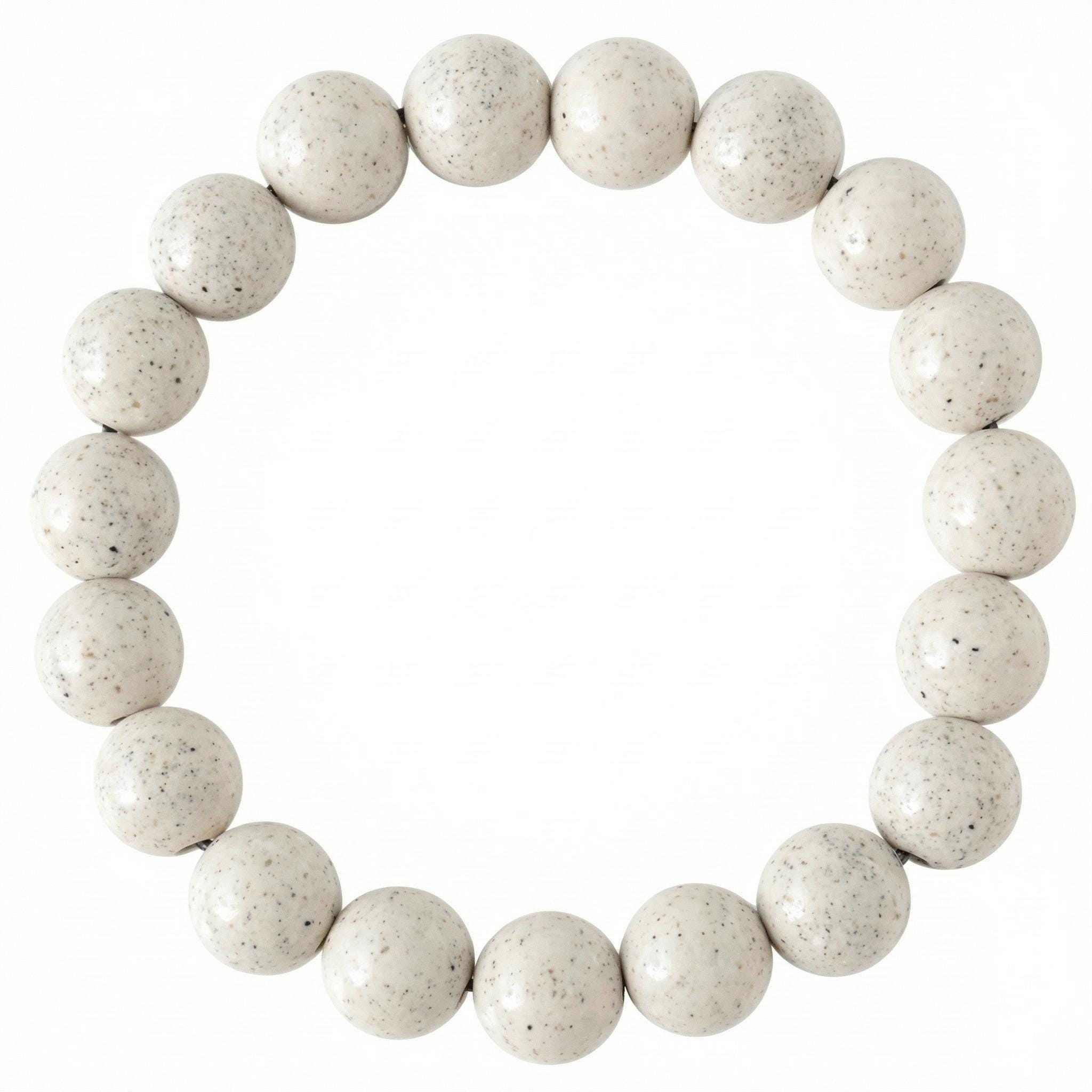 Hokutolite Bracelet – Beitou Ceramic Stone Beads, Handmade Jewelry