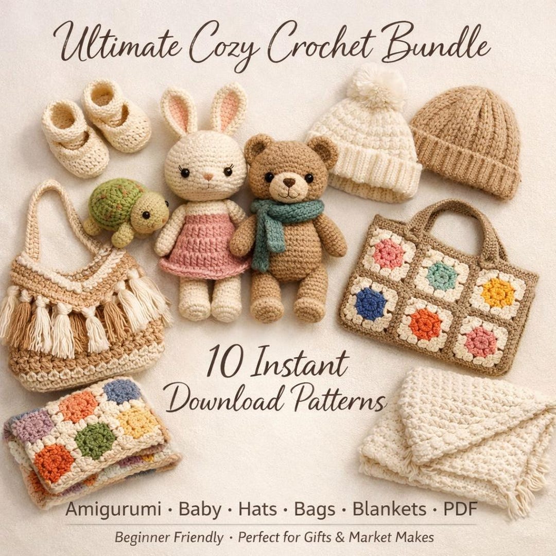 Crochet Pattern Bundle | 10 Digital PDF Patterns | Amigurumi Toys ...