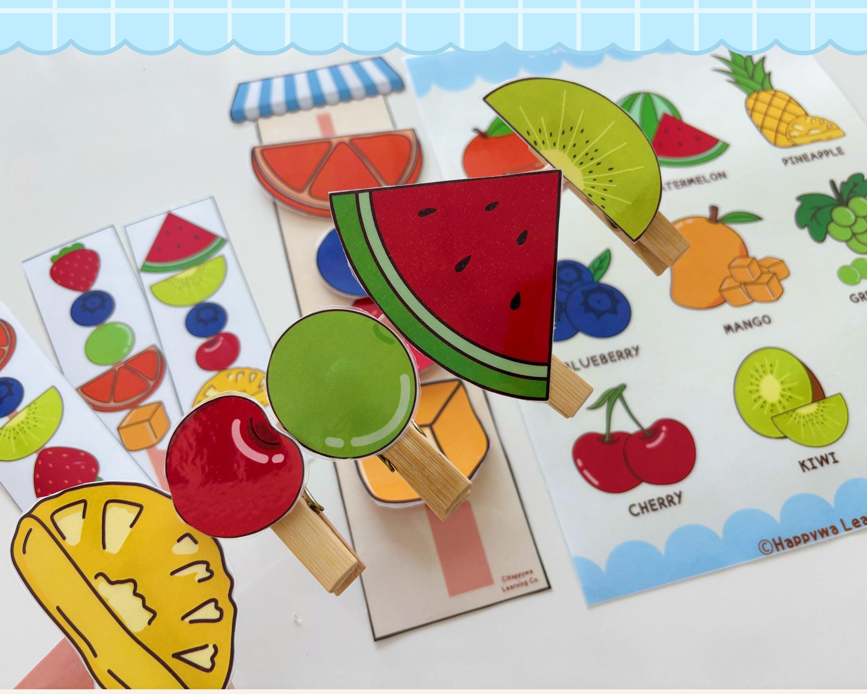 Fruit Builder Activity Printable, Preschool Matching Game, Fine Motor ...