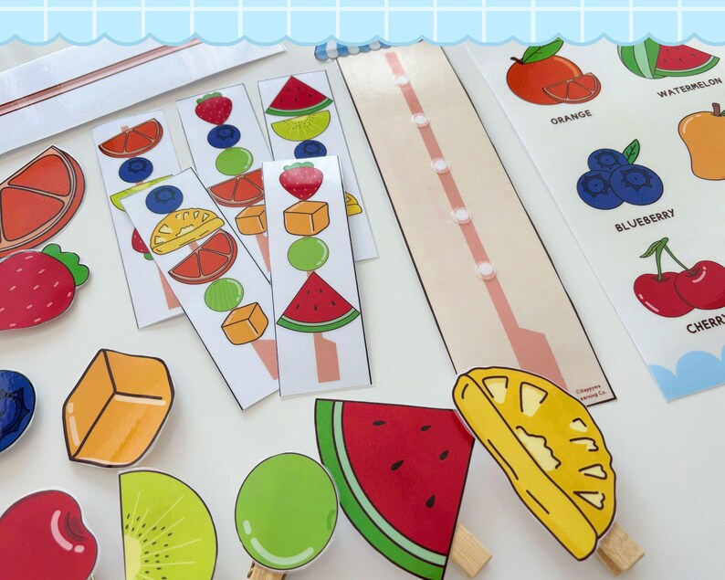 Fruit Builder Activity Printable, Preschool Matching Game, Fine Motor ...