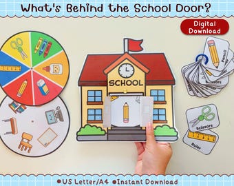 Back to School Interactive Printable | Preschool Learning Activity | School Objects Game | Fine Motor Skills
