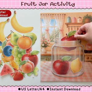 Fruit Jar Counting Activity | Preschool Math Game, Number Recognition (Digital Download)