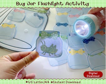 Bug Jar Flashlight Activity | Insect Discovery Game, Preschool STEM Printable (Digital Download)