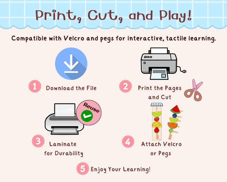 Fruit Builder Activity Printable, Preschool Matching Game, Fine Motor ...