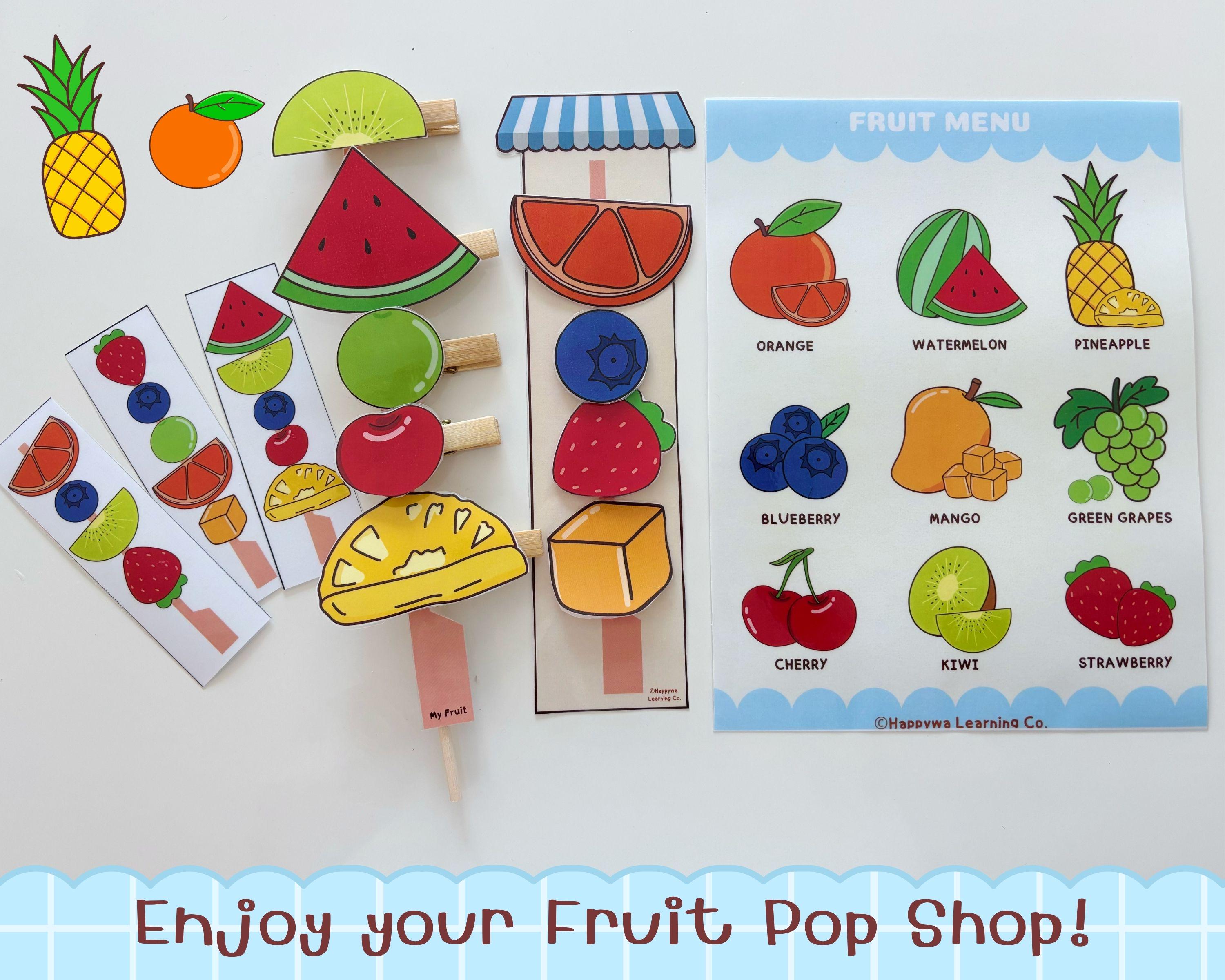 Fruit Builder Activity Printable, Preschool Matching Game, Fine Motor ...