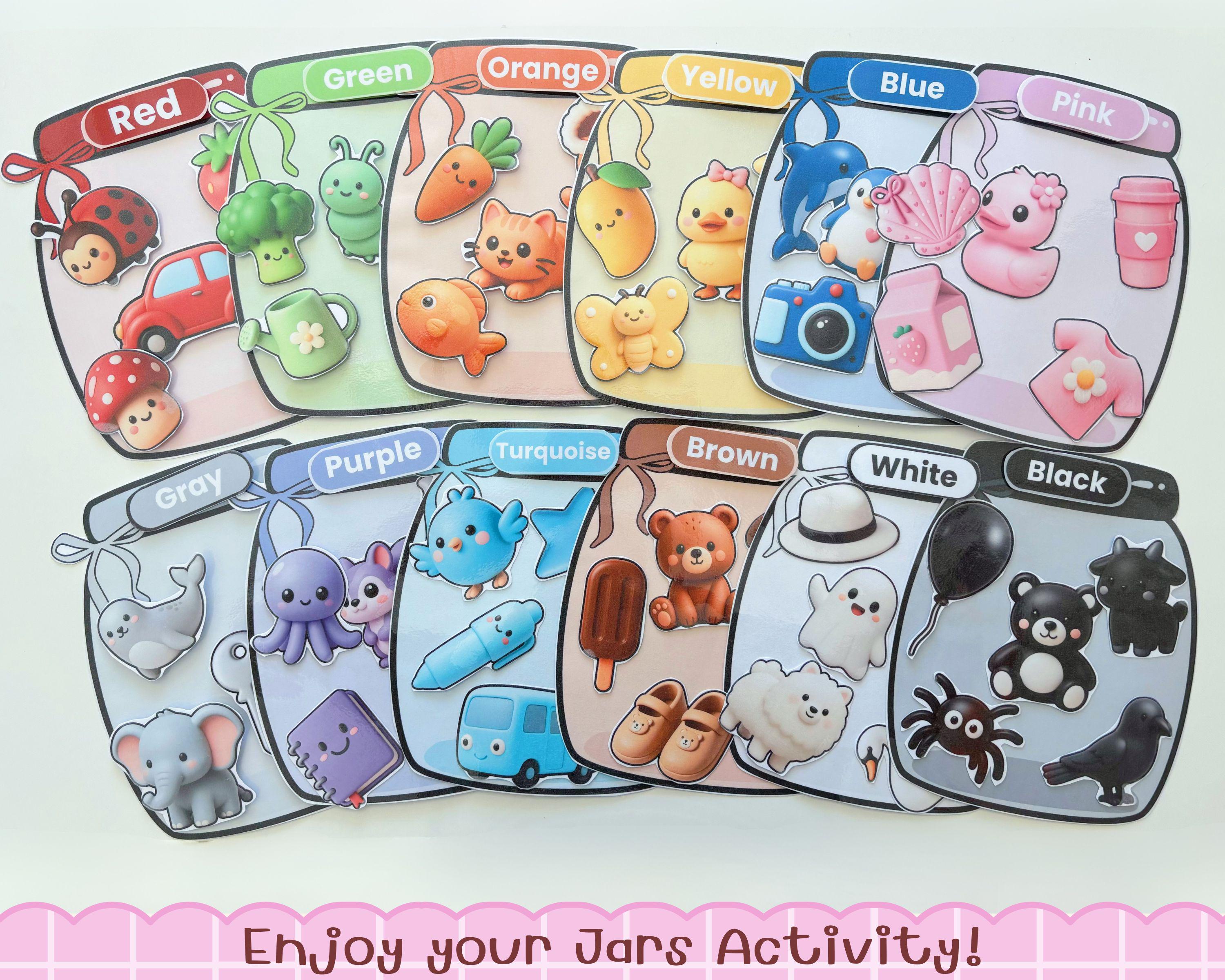 Color Mathcing Jas Color Matching Jars Activity Printable | 12 Colors Toddler Sorting Game ...