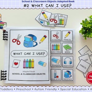What Can I Use? Adapted Book Classroom Objects | Preschool Activity | ABA | SPED|Speech Therapy