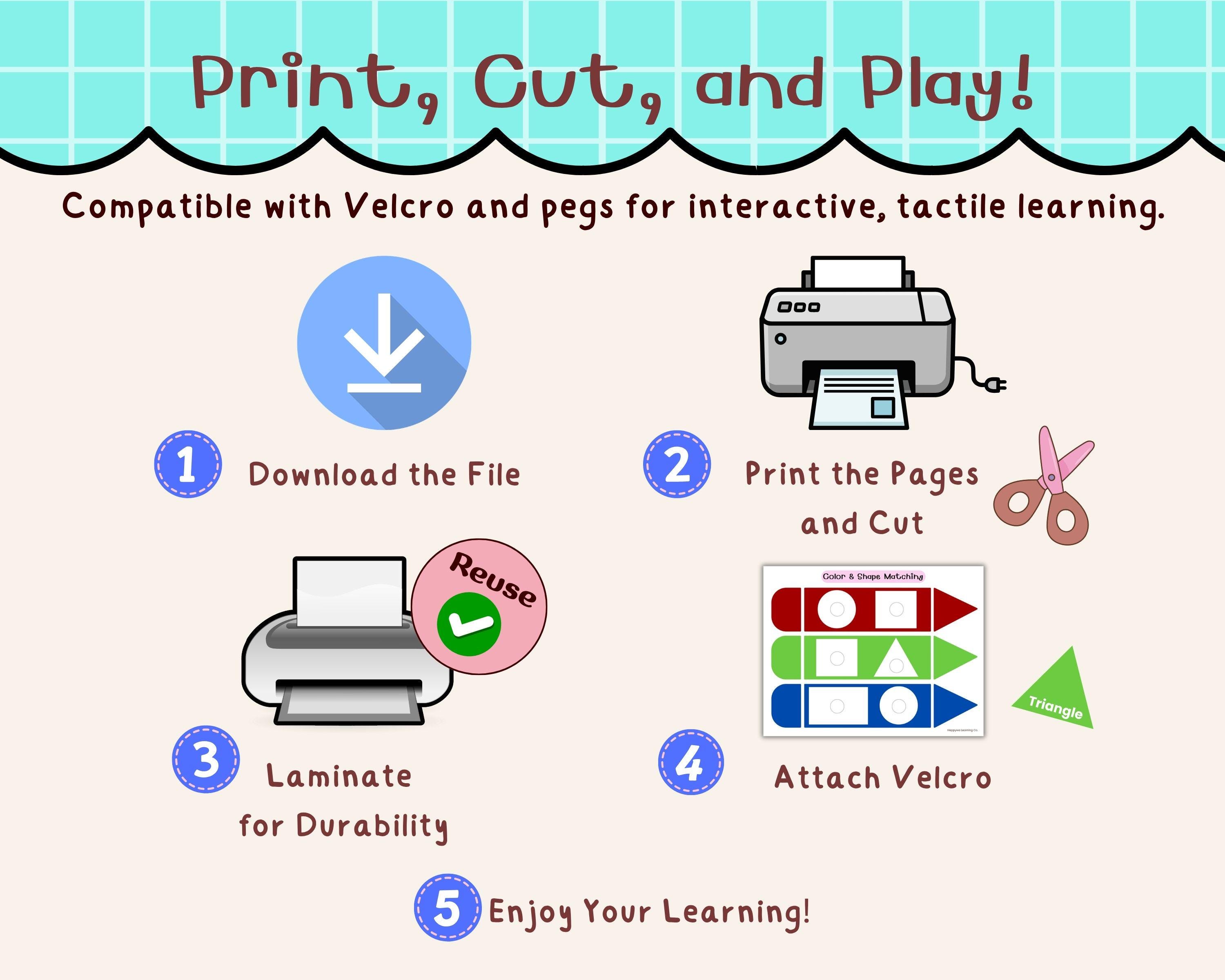 Color and Shape Matching Printable for Preschool | Cut and Paste ...