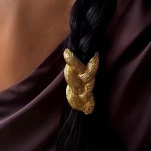 Gancho metálico para coleta, accesorio para el cabello estilo boho trenzado, horquilla dorada para boda.