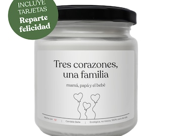 ES | Pregnancy Announcement Candle Expecting Parents Gift 100% Soy Wax Scented Candle Vegan Non-Toxic