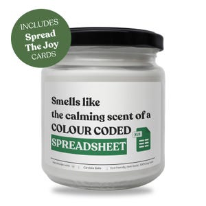 Scented Candle Excel – Funny Office Gift, Productivity Candle, Soy Wax, 100% Natural, Non-Toxic