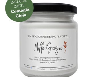 IT | Thank You Gift with Personalised Message, Scented Soy Wax Vegan Eco-Friendly Non-Toxic Candle