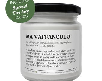 Ma Vaffanculo Italian Candle – Funny Expression Gift, 100% Soy Wax, Vegan, Non-Toxic