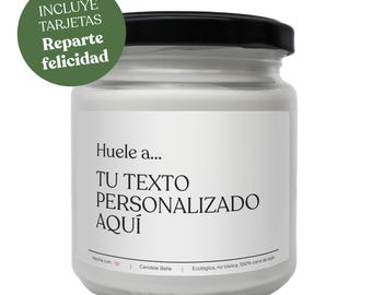 ES | Personalized “Smells Like” Candle, Custom Text Scented Soy Wax Vegan Non-Toxic Gift for Best Friend