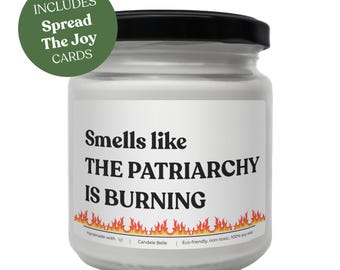 Feminist Scented Candle – Smells Like Patriarchy Is Burning, Soy Wax, Non-Toxic
