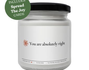 You Are Absolutely Right Sarcastic Scented Candle – Funny Dev Gift, 100% Soy Wax, Vegan