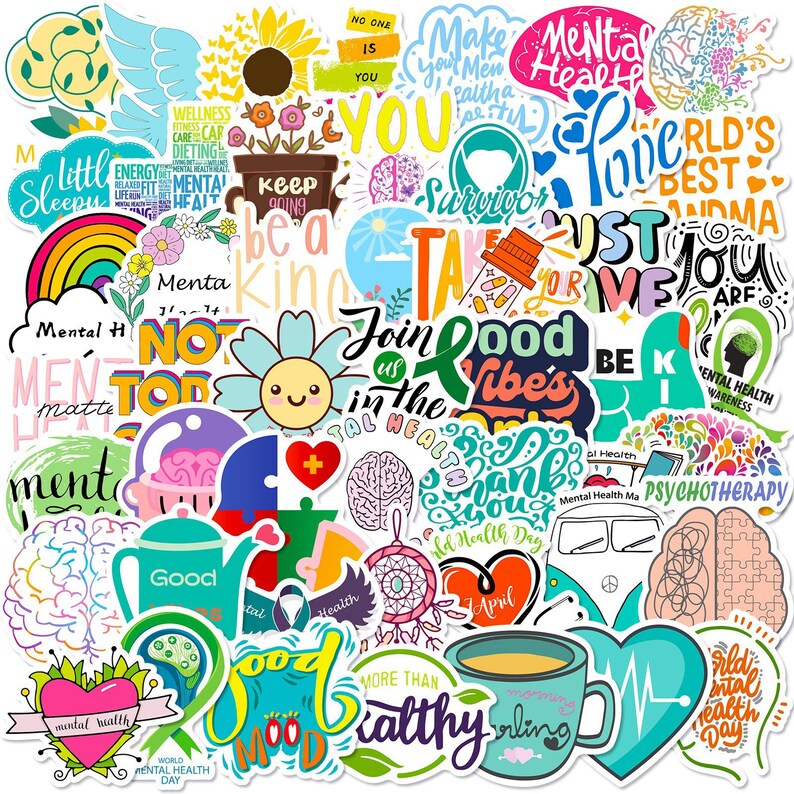 50PCS Mental Health Sticker Pack, Positive Stickers, Self Care Stickers ...