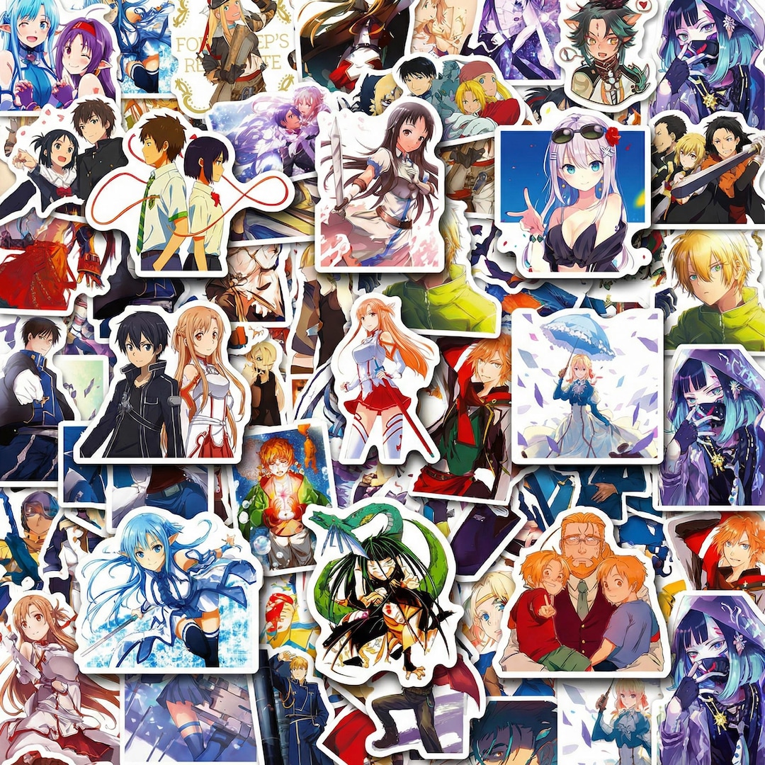 50PCS Anime Stickers Pack, Cool Manga Character Vinyl Stickers ...