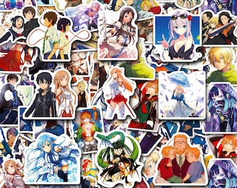 Zestaw 50 naklejek anime, fajne naklejki winylowe z postaciami z mangi, estetyczne naklejki Otaku do etui na telefon i do notatnika
