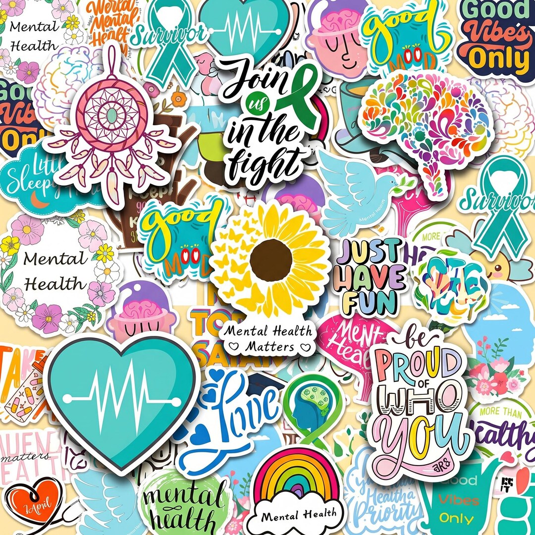 50PCS Mental Health Sticker Pack, Positive Stickers, Self Care Stickers ...