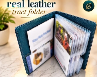 GENUINE LEATHER JW Tract Holder - For New Tracts - Be courageous and strong