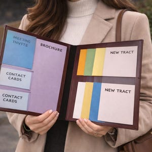 Organizador de literatura JW de piel sintética, estuche para revistas