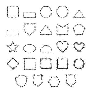 Stacheldraht Monogramm Rahmen Stickerei Design - Stacheldraht Rahmen Stickdatei Stacheldraht Kranz Stickmuster Maschinenstickerei Dateien - 7 Größen