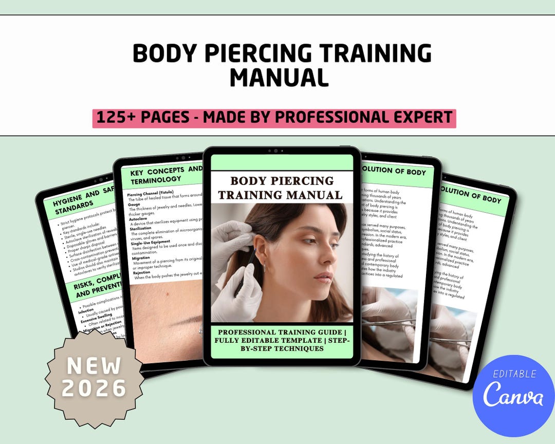 Body Piercing Training Manual | Professional Piercing Course Guide ...