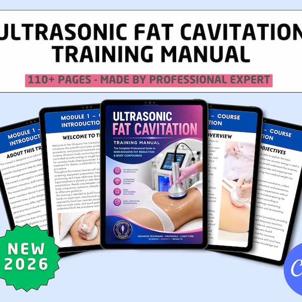 Ultrasonic Fat Cavitation Training Manual | Body Contouring Course (PDF Download)
