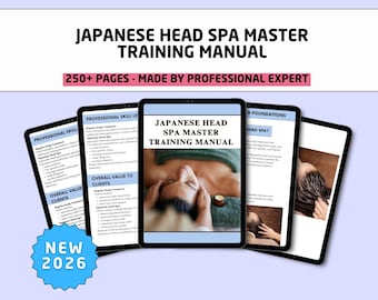 Manual de capacitación para spa de cabeza japonés (nuevo manual 2026), editable en Canva (PDF)