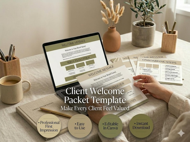 Client Welcome Packet Template | Canva Editable | Freelancer Welcome ...