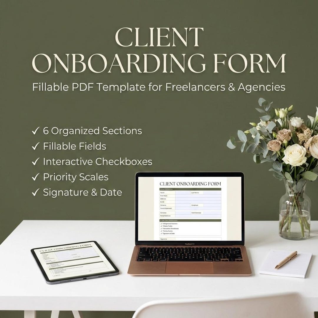Client Onboarding Form PDF | Fillable Client Intake Template ...