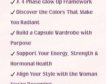 Guía de belleza para mujeres / Análisis de estilo personal y color / Armario cápsula y libro de autotransformación