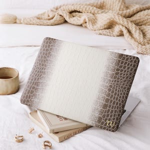 Creamy Gray White Custom Leather MacBook Protective Case For MacBook Air 13" 15" Neo A3404 A3448 A3449 Pro 13" 14" 15" 16" 2026 M5 Cover